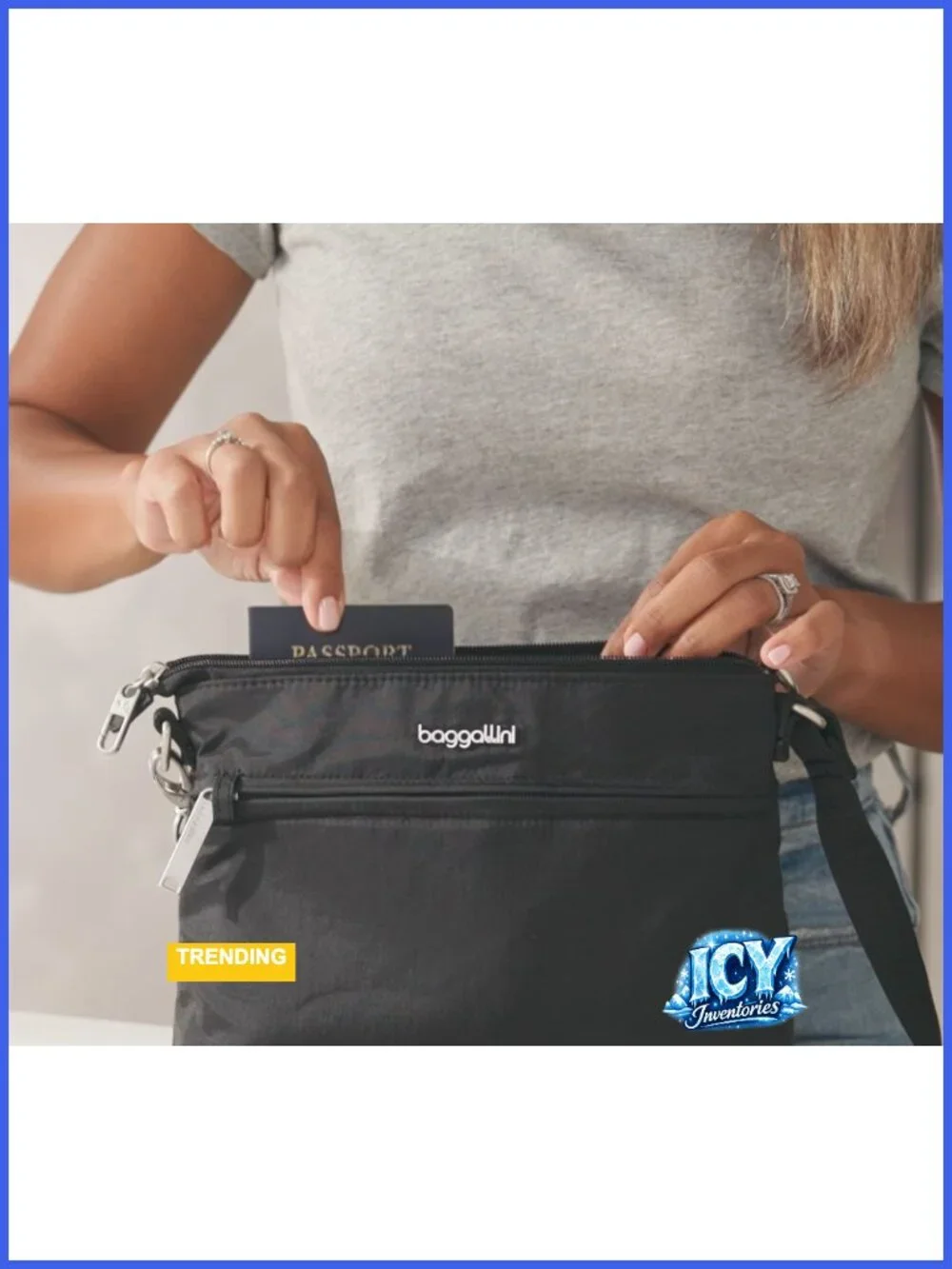 Baggallini Securtex Anti-Theft Memento Crossbody Slash-Resistant RFID